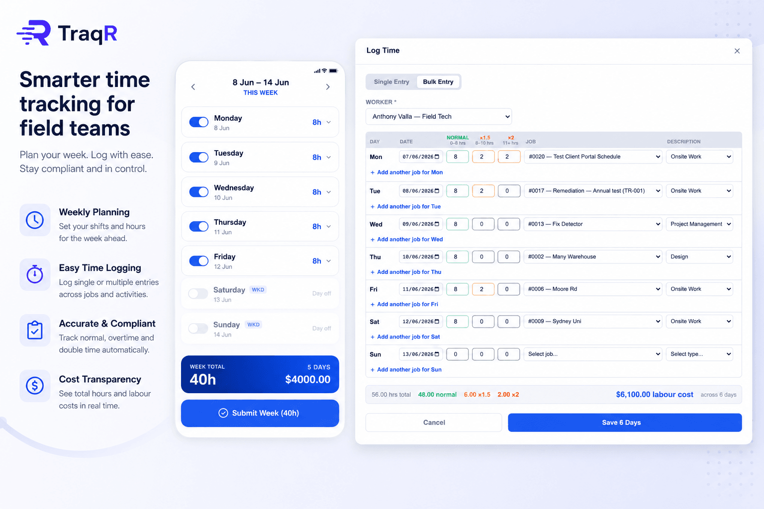 traqR — Timesheets & GPS