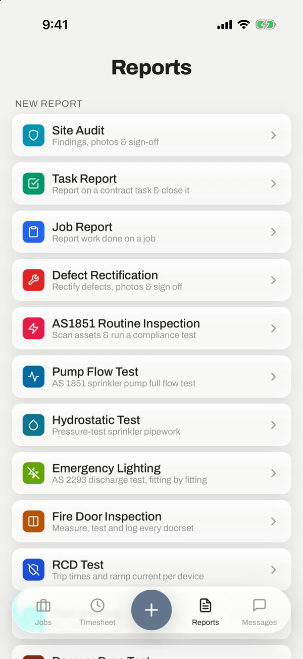 Report types in the traqR field app